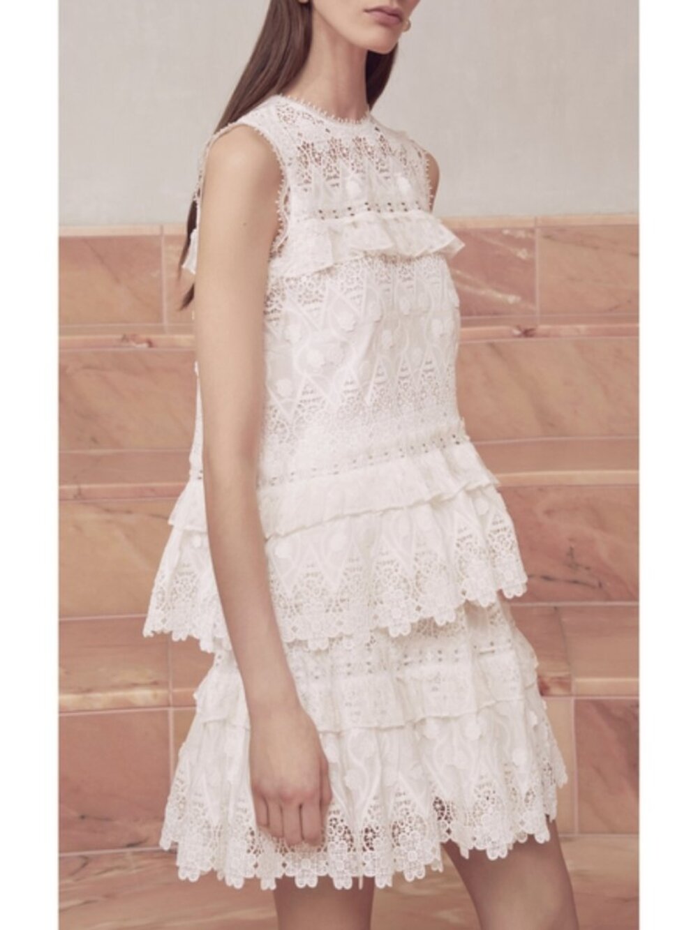 Alexis Jacqueline Tiered Ruffle Lace Mini Skirt Size Med NWT